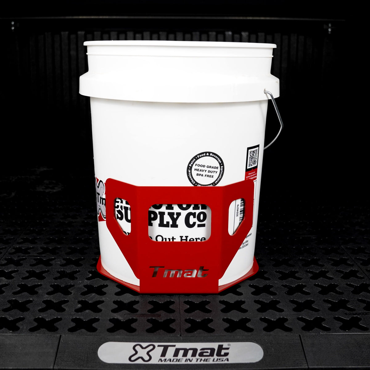 Tmat 5-Gallon Bucket Holder with Tmat Anchors - Black