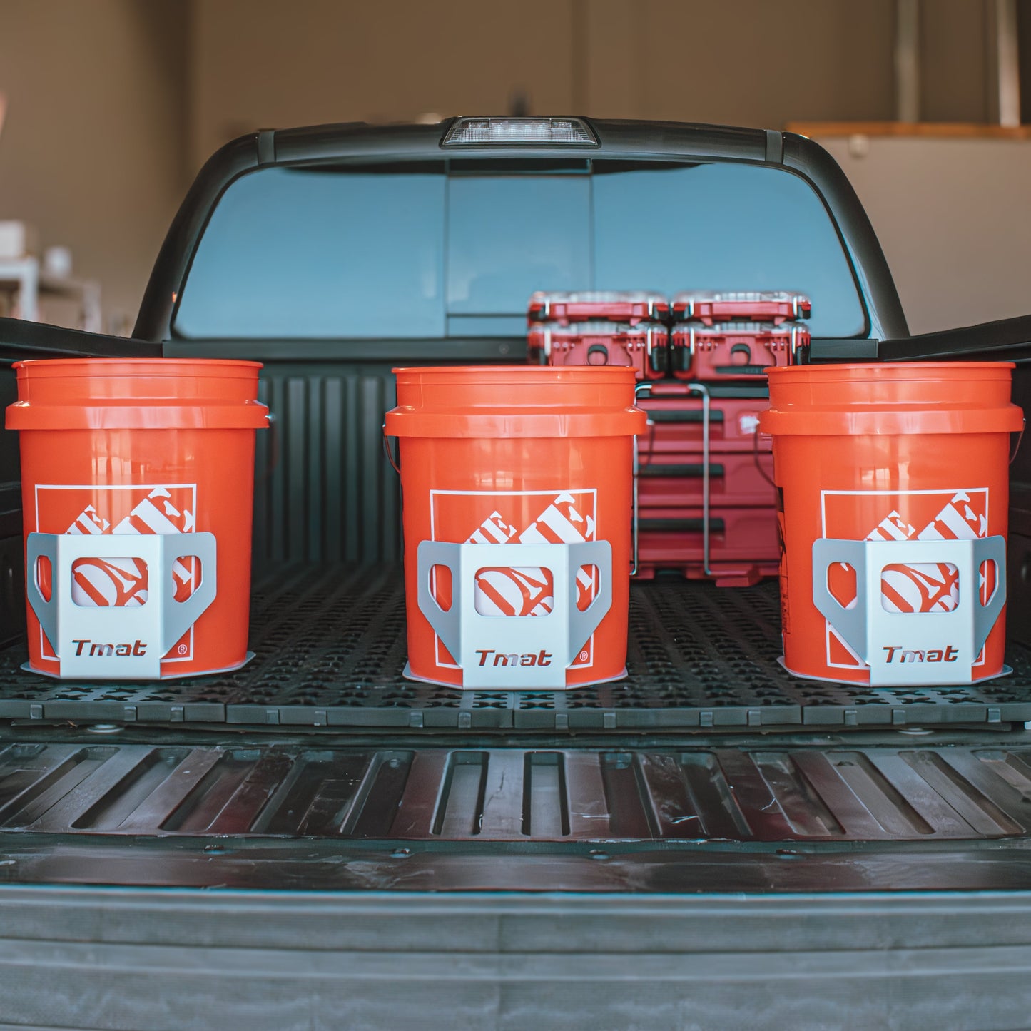 Tmat Bucket Holder with Tmat Anchors - Red