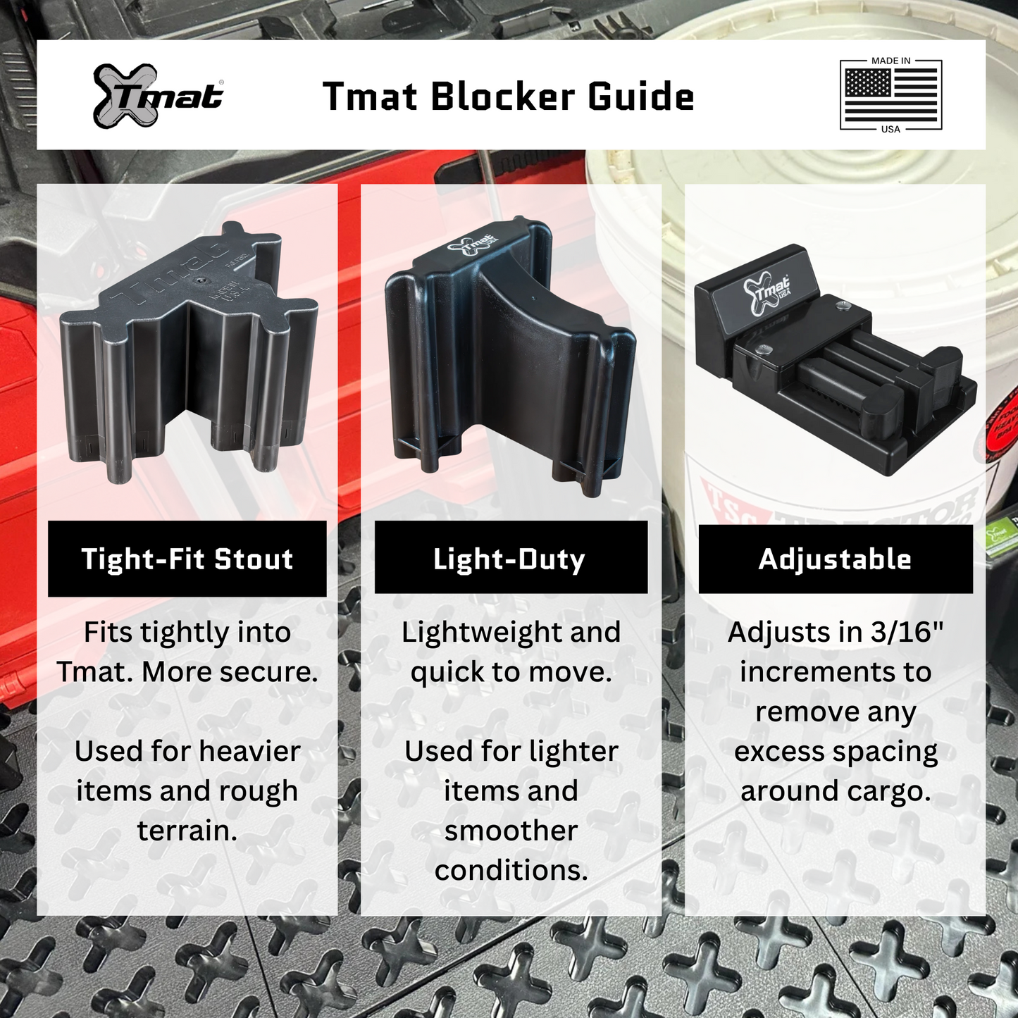 Tmat Light-duty Stationary Blockers (4-Pack)
