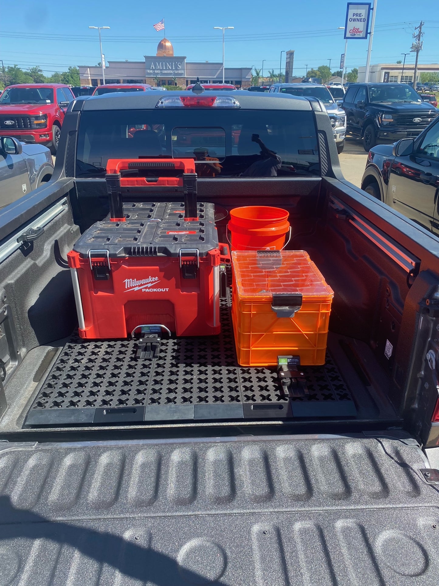 Tmat Compact Truck Bed Organizer Slide Out Mat with Drainage | Universal Fit